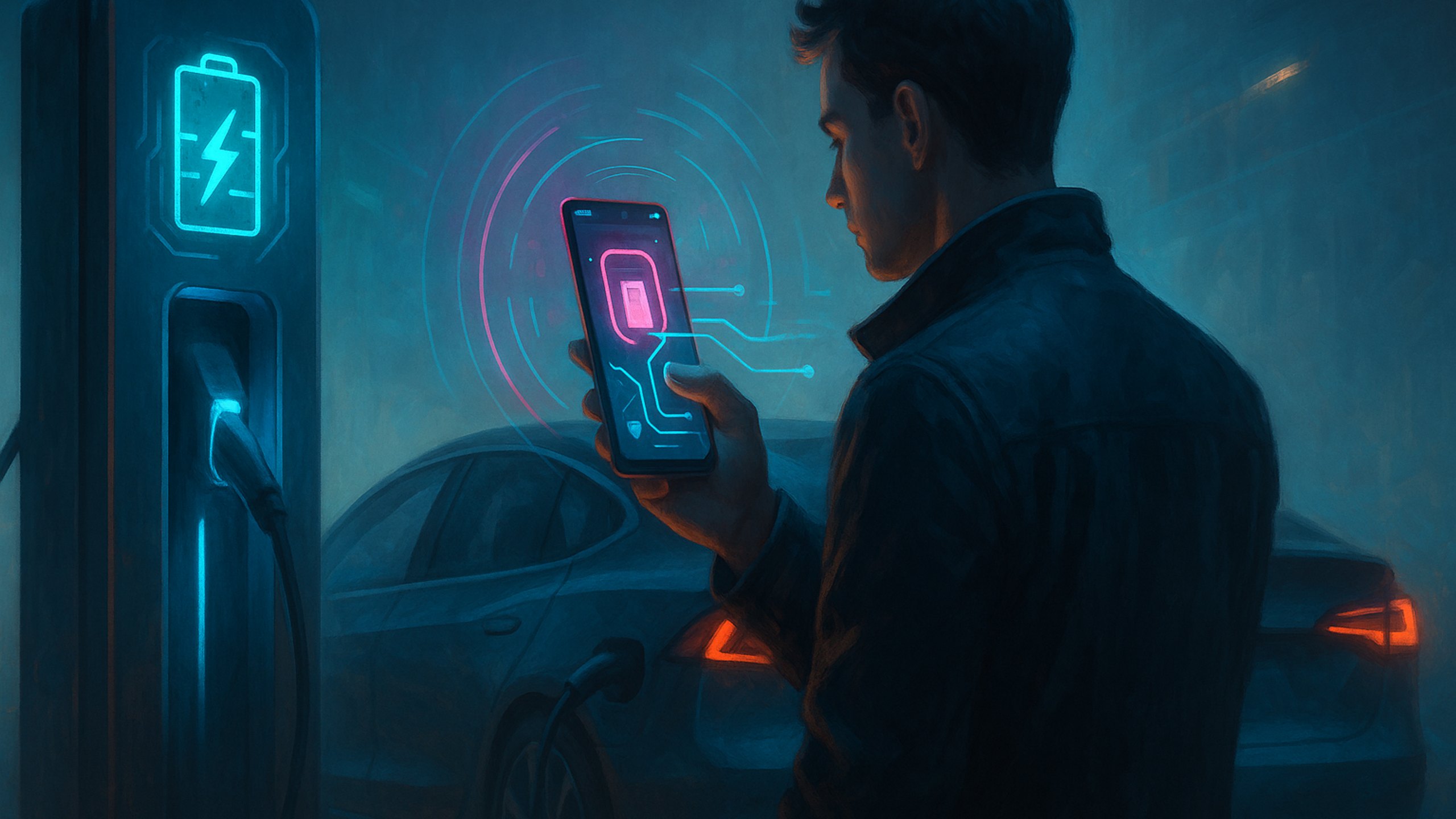 Ilustração de capa: Apps de carregadores para iniciantes: como escolher e planejar com segurança (Veículos Elétricos e Tecnologias Futuras)