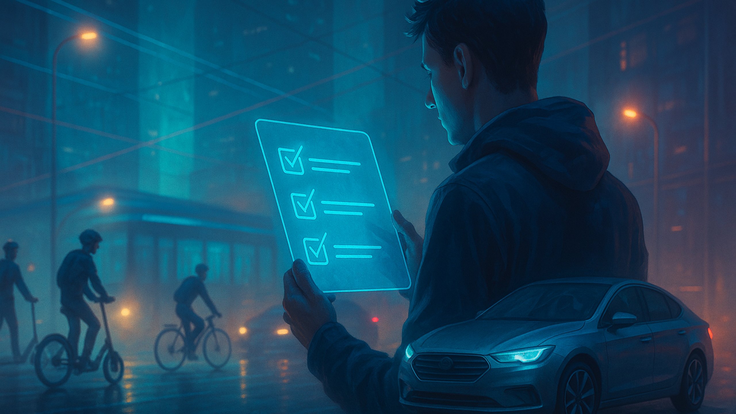 Ilustração de capa: Checklist de mobilidade urbana: combinar modais e planejar rotas com foco em segurança (Transporte)