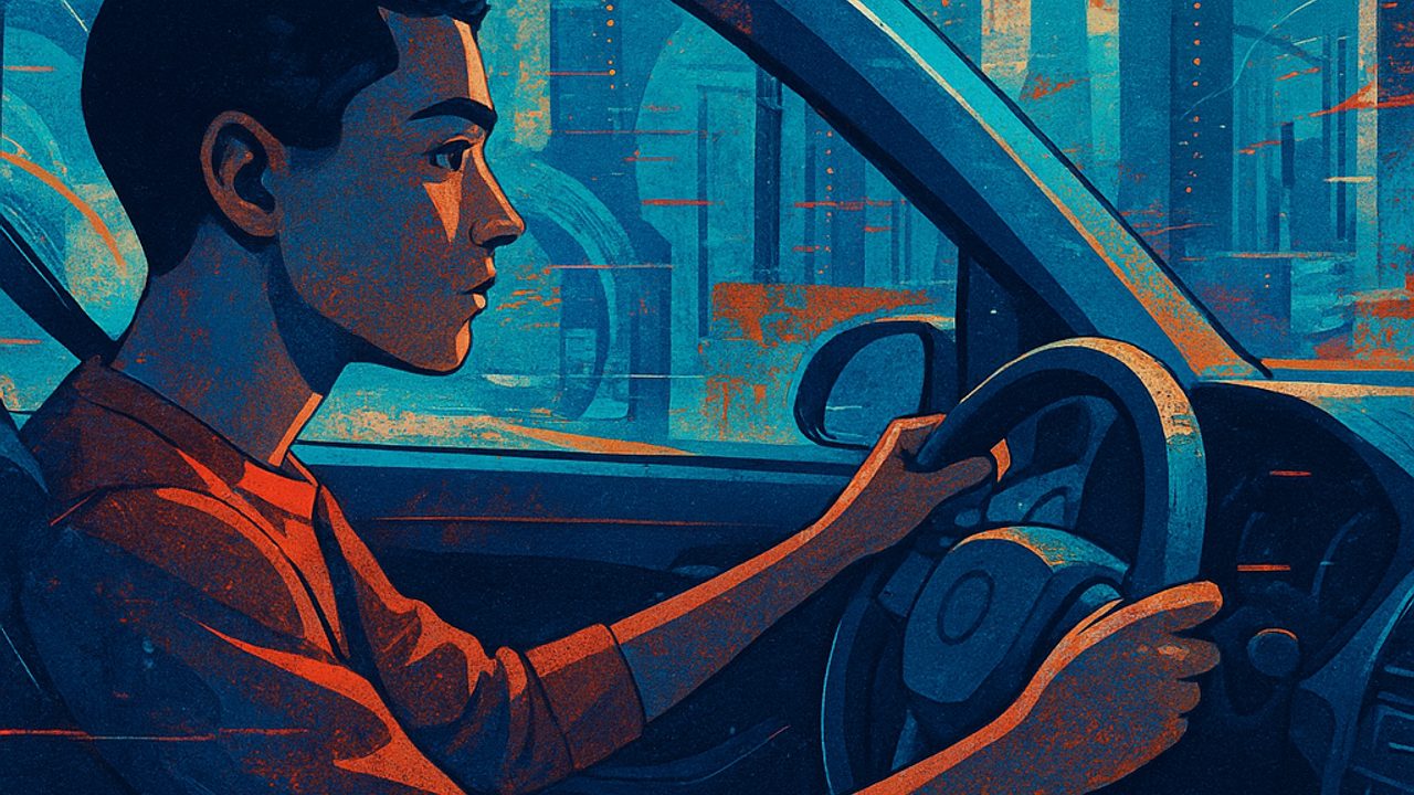 Ilustração de capa: Direção defensiva na cidade: 3 hábitos simples que elevam a segurança do iniciante (Carros)