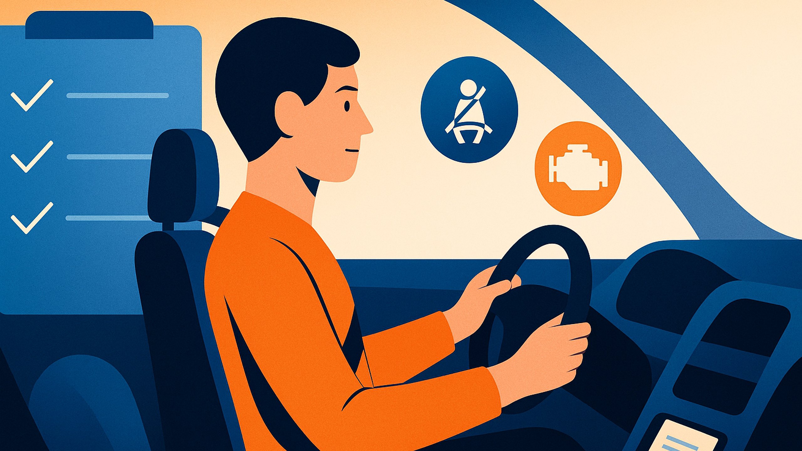 Ilustração de capa: Guia prático para motoristas iniciantes