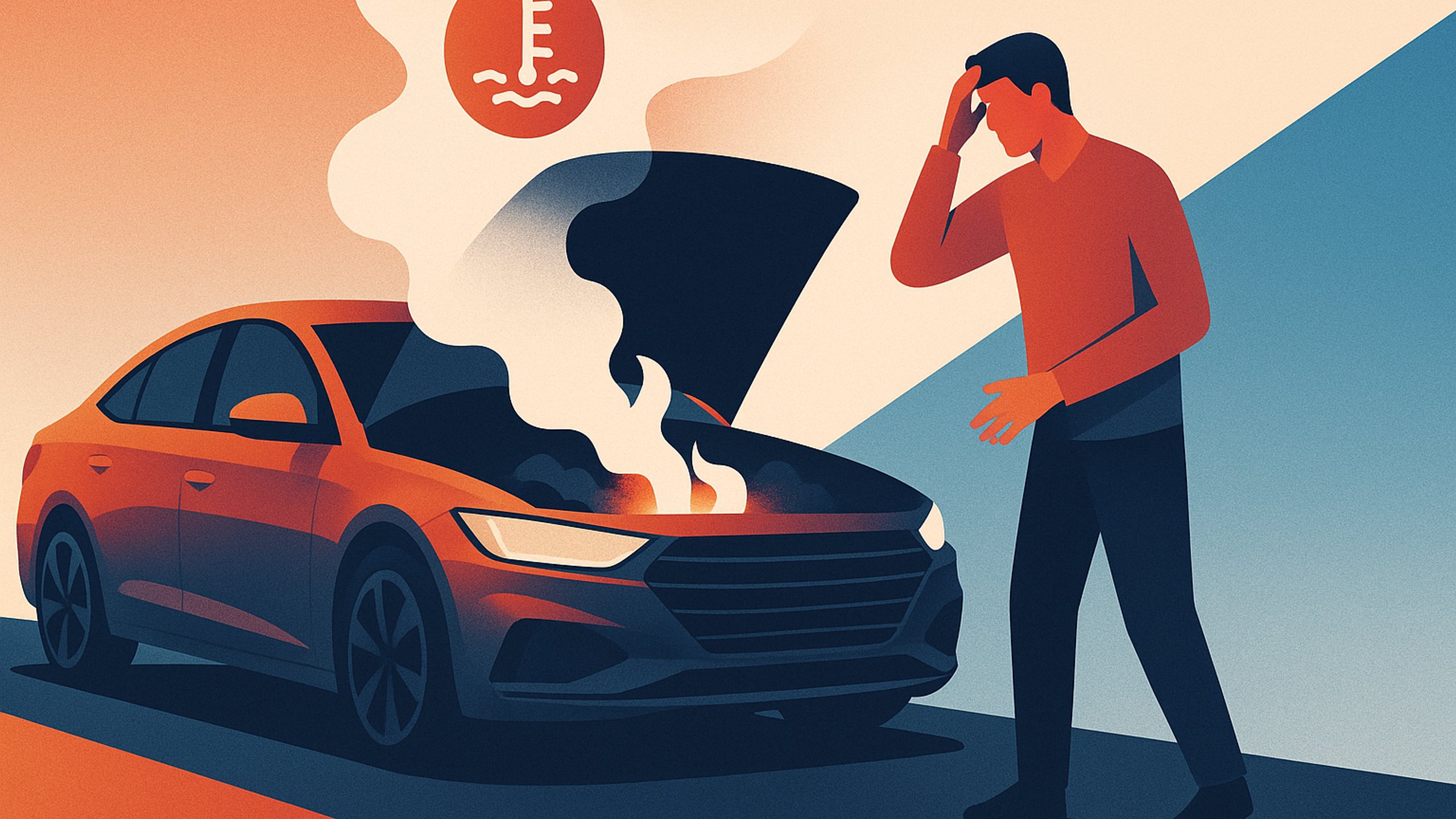 Ilustração de capa: Guia prático: superaquecimento do motor — o que fazer na hora (Carros)