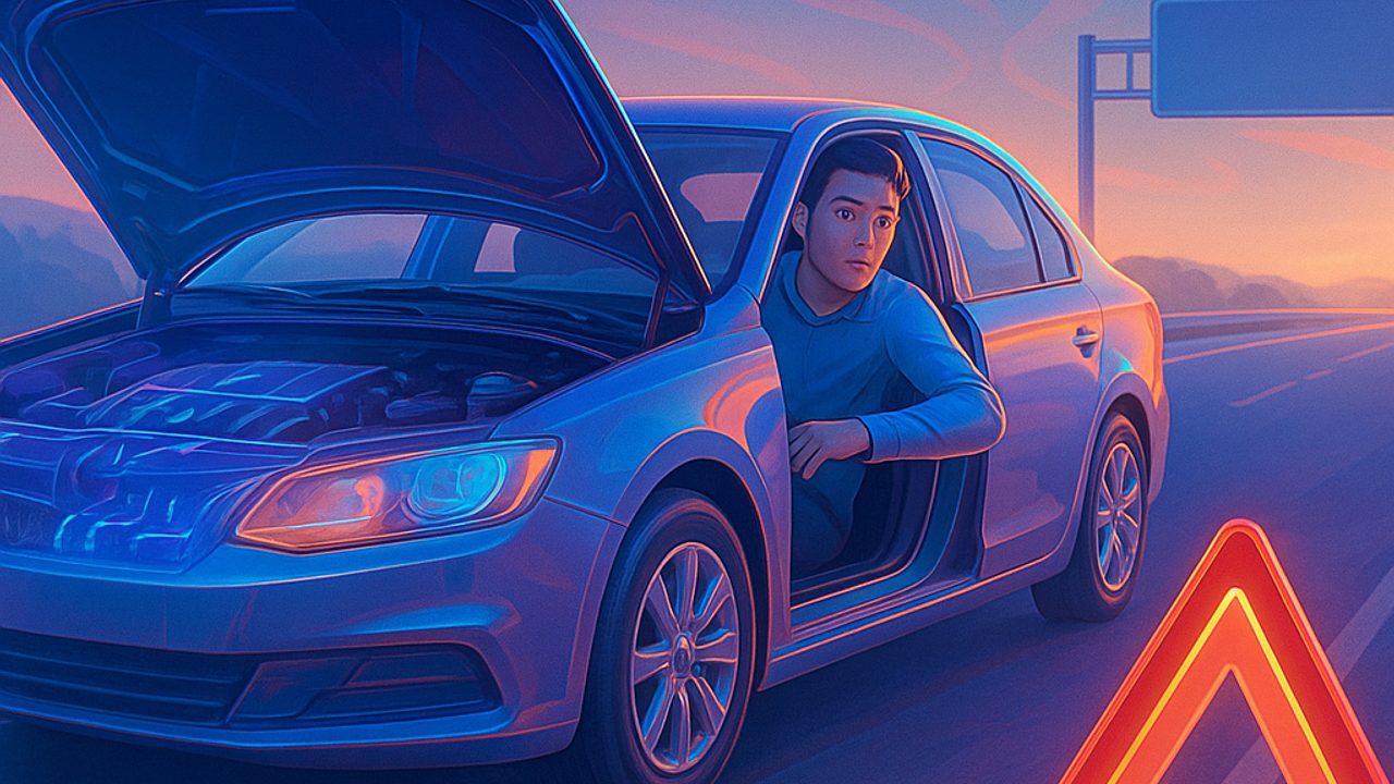 Ilustração de capa: Pane na via: checklist essencial para motoristas iniciantes (Segurança no Trânsito)