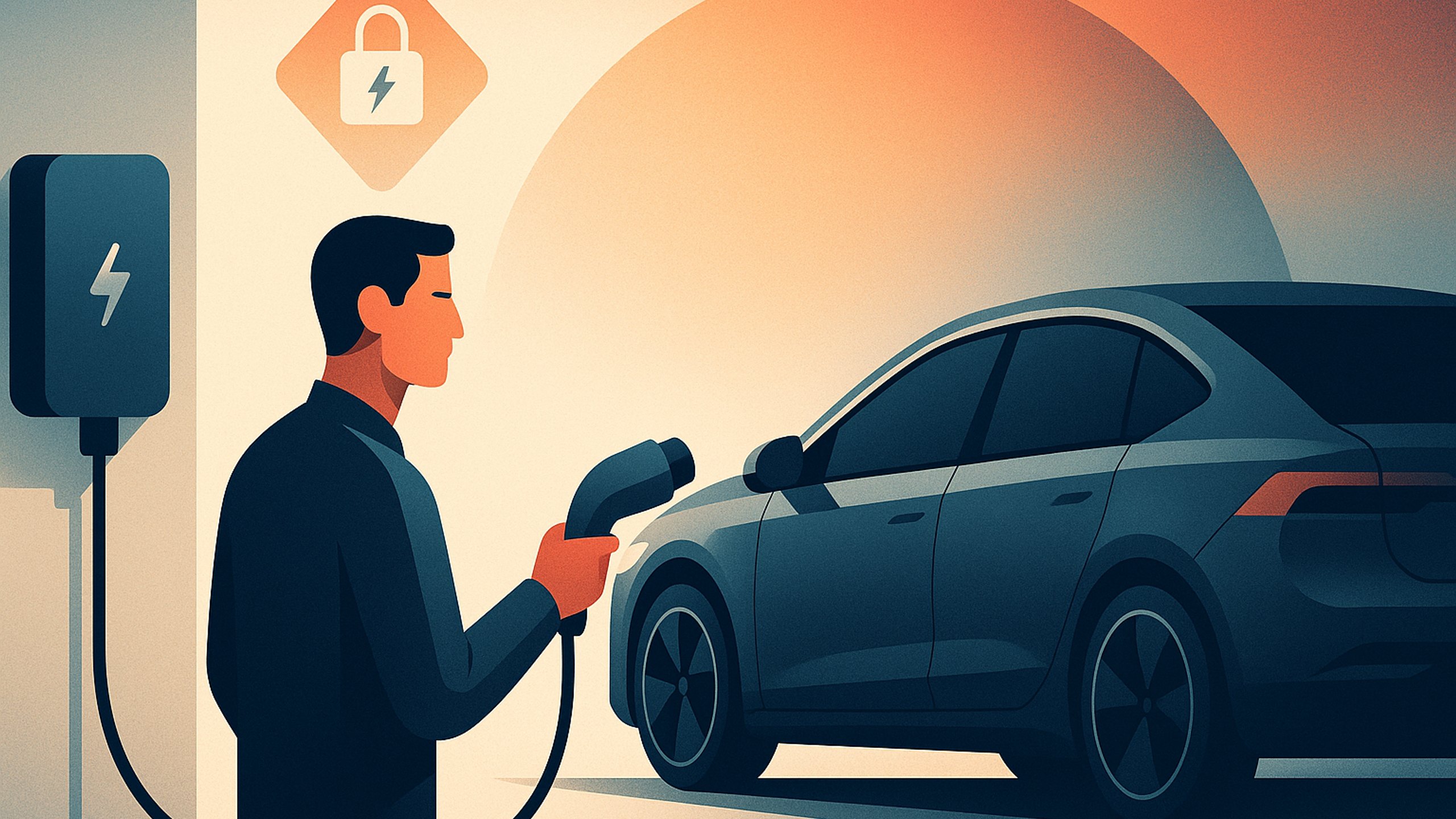 Ilustração de capa: Passo a passo para carregar carro elétrico em casa: requisitos elétricos e segurança (Veículos Elétricos e Tecnologias Futuras)