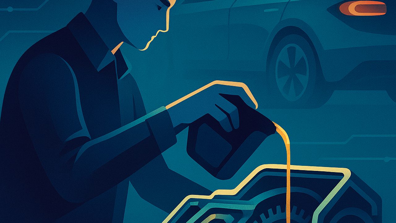Ilustração de capa: Troca de óleo do câmbio automático: quando faz sentido, sinais de desgaste e cuidados que evitam reparos caros (Veículos Elétricos e Tecnologias Futuras)